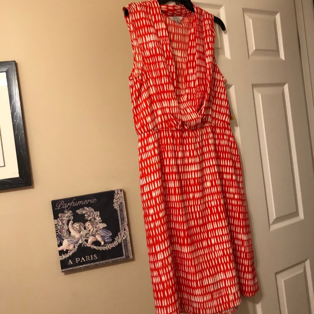 NWT ZOZO Sleeveless Summer Orange and White Dress